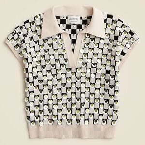 J.CREW Collection embellished johnny-collar sweater